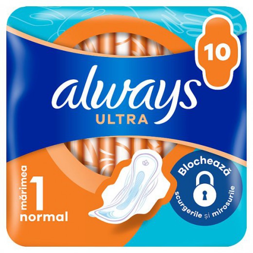 Always Ultra, podpaski ze skrzydełkami, Normal, 10 sztuk
