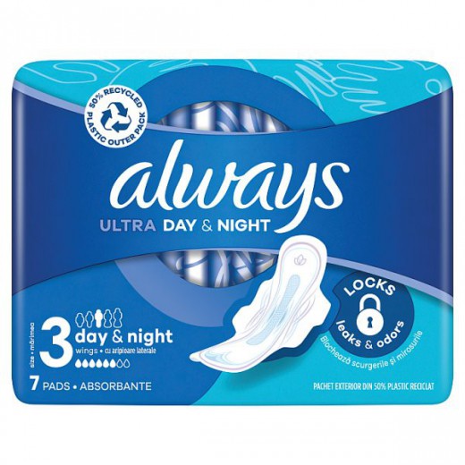 Always Ultra, podpaski ze skrzydełkami, Night, 7 sztuk