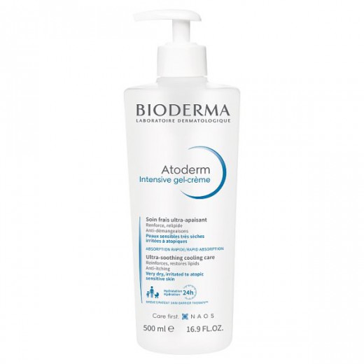 Bioderma Atoderm Intensive Gel-Creme, przeciwświądowy żel-krem do skóry suchej i atopowej, 500 ml
