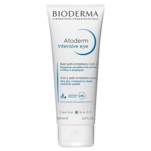 Bioderma Atoderm Intensive Eye, pielęgnacja podrażnionej skóry powiek 3w1, 100 ml