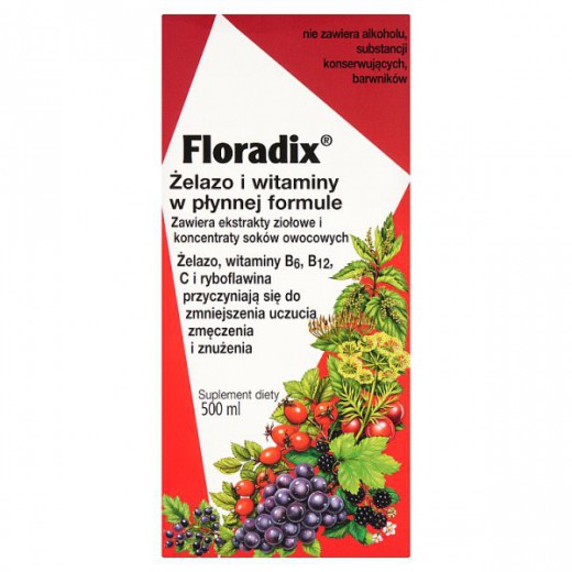 Floradix Żelazo i witaminy, 500 ml