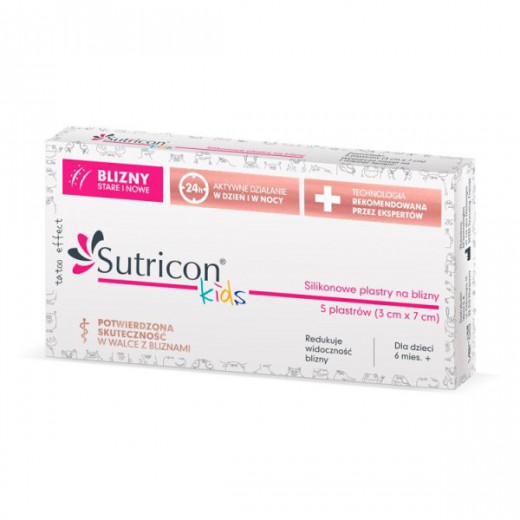 SUTRICON KIDS, plastry silikonowe na blizny, 5 sztuk