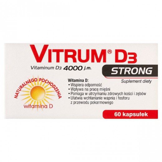Vitrum D3 Strong, witamina D 4000 j.m., 60 kapsułek