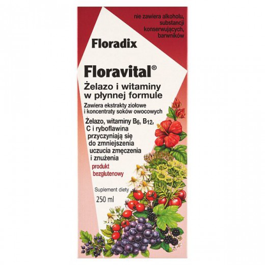 Floradix Floravital, Produkt bezglutenowy, 250 ml
