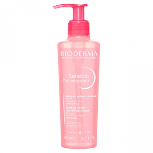 Bioderma Sensibio Gel Moussant, łagodzący żel micelarny do mycia twarzy, skóra wrażliwa i nadwrażliwa, 200 ml