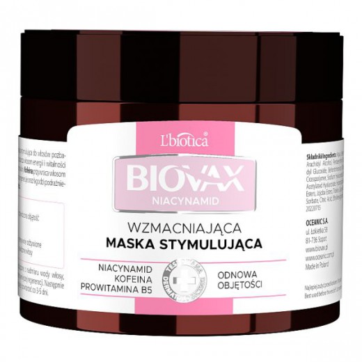 Biovax Niacynamid, wzmacniająca maska stymulująca, odnowa objętości, 250 ml