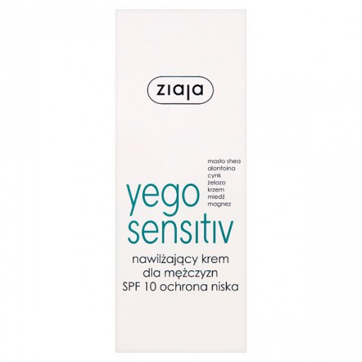 Ziaja Yego Sensitiv, krem nawilżający, SPF 10, 50 ml