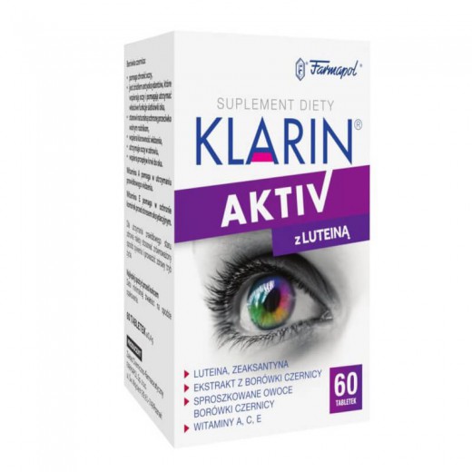 Klarin Aktiv z luteiną, 60 tabletek