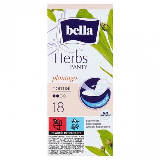 Bella Herbs Plantago Normal, Wkładki higienicznie, 18 sztuk