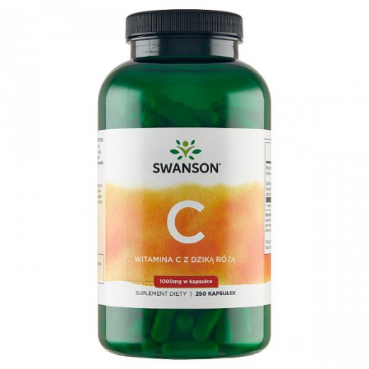 Swanson C, witamina C 1000 mg z dziką różą, 250 kapsułek