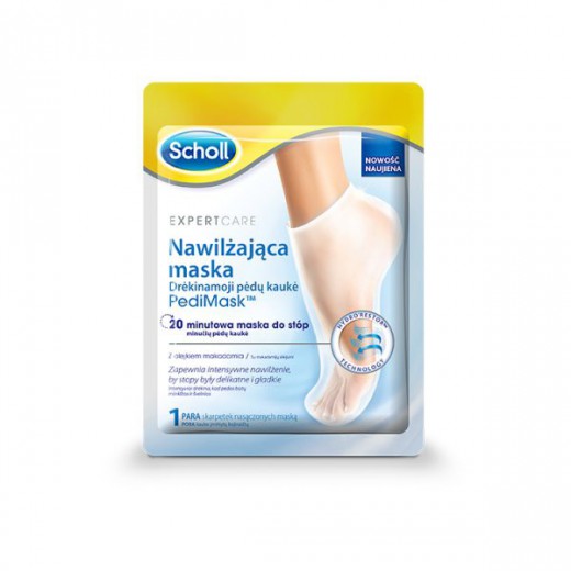 Scholl PediMask, nawilżająca maska do stóp z olejkiem makadamia, 1 para