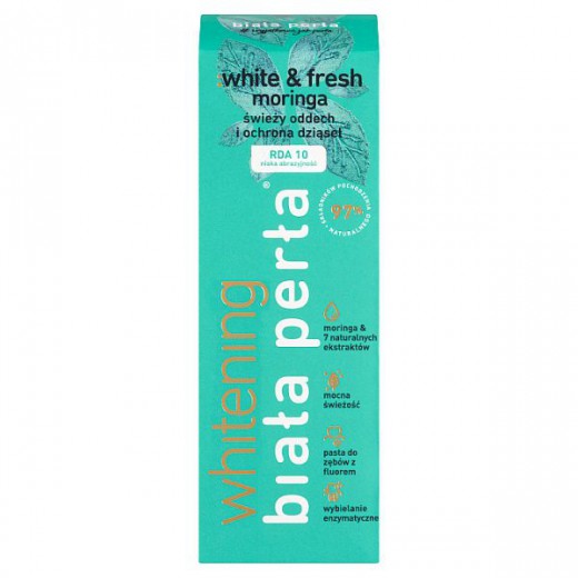 Biała Perła Whitening, wybielająca pasta do zębów, White & Fresh Moringa, 75 ml