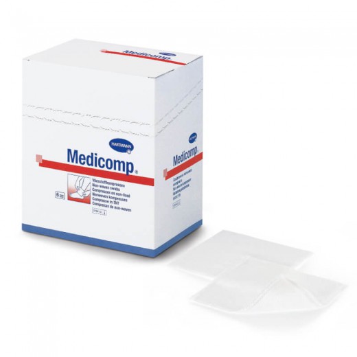 Kompresy MEDICOMP, jałowe, z włókniny, 10cmx10cm, 50 sztuk