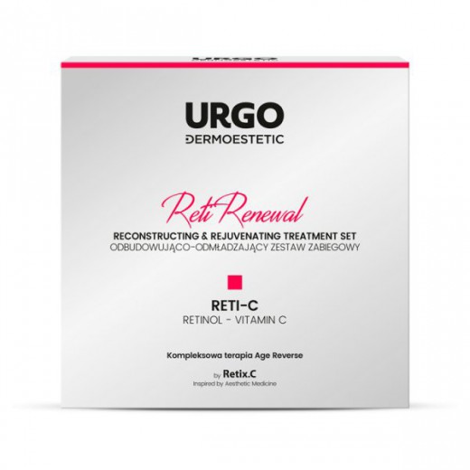 Urgo Dermoestetic RetiRenewal, zestaw odmładzający, krem aktywujący, 2x5ml+maska do twarzy, 4x3ml+regenerujące serum,10ml