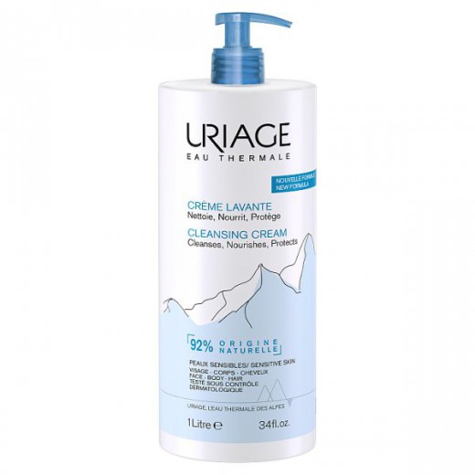Uriage Creme Lavante, krem do mycia twarzy i ciała, 1000 ml