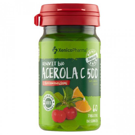 Xenivit Bio, Acerola C 500, 60 tabl. do ssania