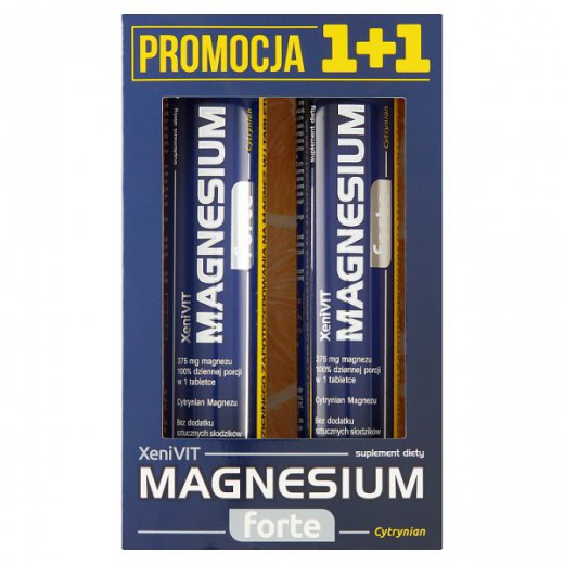 XeniVIT Magnesium Forte Cytrynian, 2 x 20 tabletek musujących