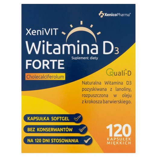 XeniVIT, Witamina D3 Forte, kapsułki miękkie 120szt
