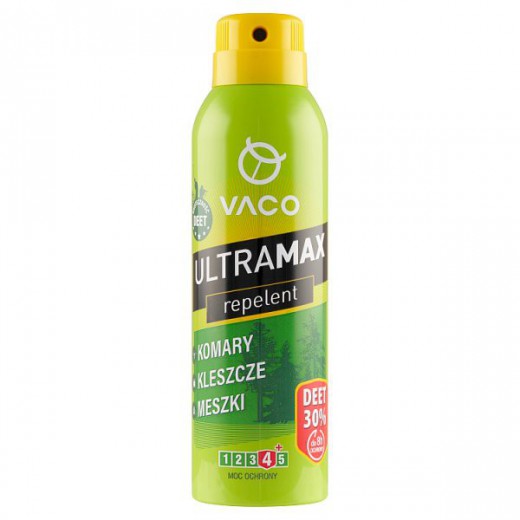 Vaco Ultramax, spray na komary, kleszcze i meszki, DEET 30%, 170 ml