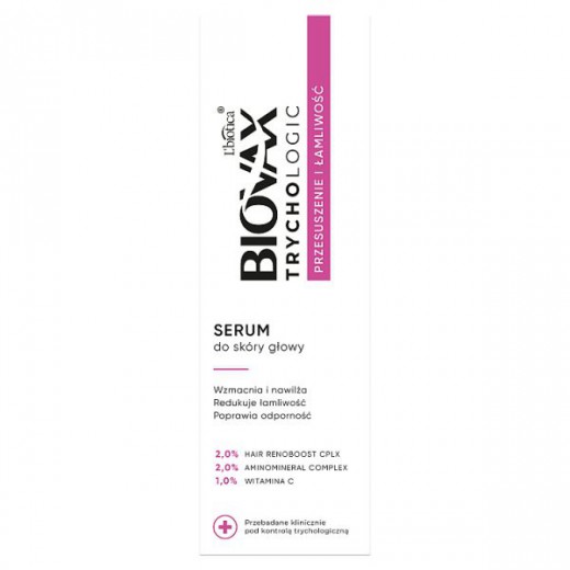 Biovax Trychologic Przesuszenie i Łamliwość, serum do skóry głowy, 50 ml