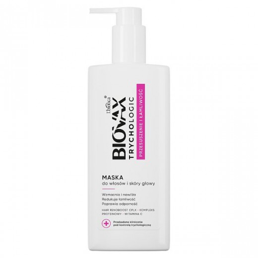 Biovax Trychologic Przesuszenie i Łamliwość, maska do włosów i skóry głowy, 200 ml