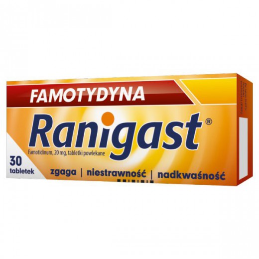 Famotydyna Ranigast 20 mg, 30 tabletek powlekanych