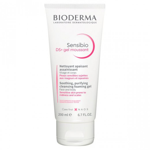 Bioderma Sensibio DS+, delikatny żel oczyszczający do twarzy, 200 ml