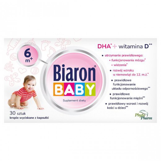 Bioaron Baby DHA, powyżej 6 miesiąca życia, 30 kapsułek twist-off
