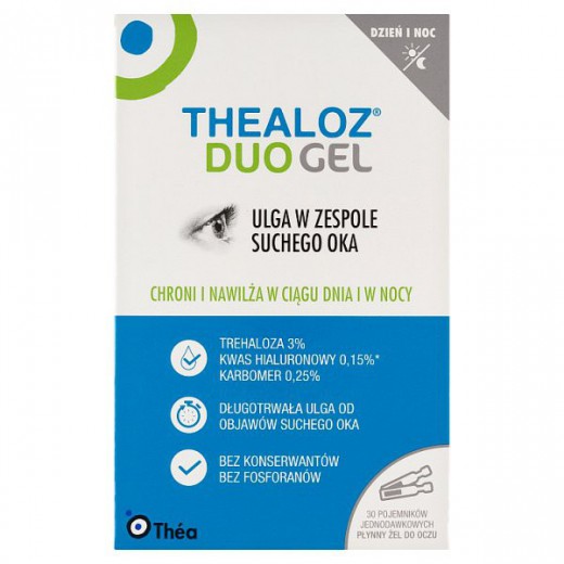 Thealoz Duo Gel, płynny żel do oczu, 0,4 g x 30 pojemników jednodawkowych