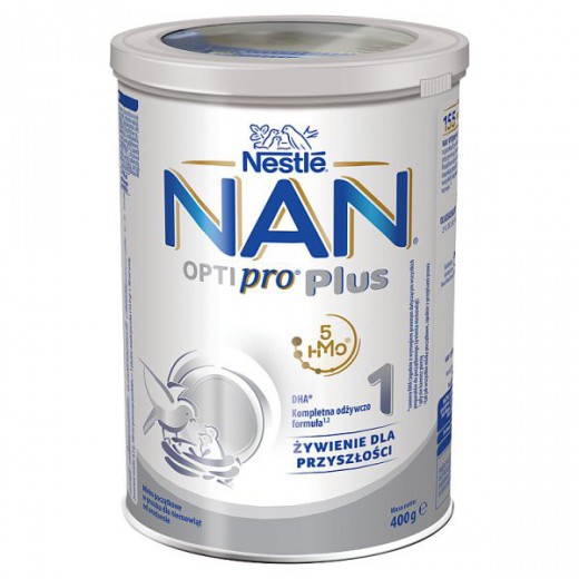 Nestle NAN Optipro Plus 1 HM-O, mleko początkowe dla niemowląt od urodzenia, 400 g