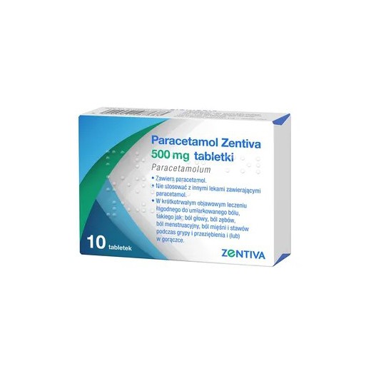 Paracetamol Zentiva 500 mg, 10 tabletek