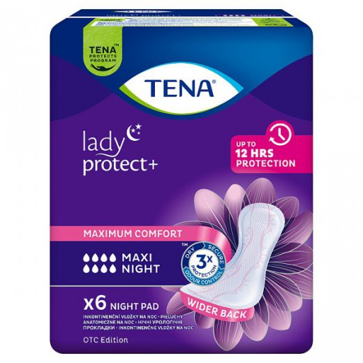 Tena Lady, podpaski urologiczne, Maxi Night, 6 sztuk