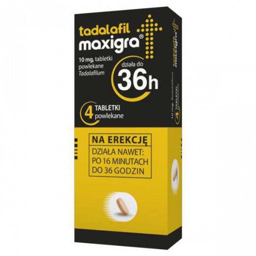 Tadalafil Maxigra 10 mg, 4 tabletki