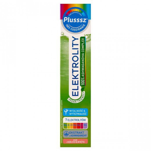 Plusssz Elektrolity 100% Ashwagandha Complex, 24 tabletki musujące