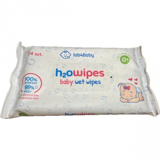 Lab4Baby H2O Baby Wet Wipes Chusteczki 24Szt.