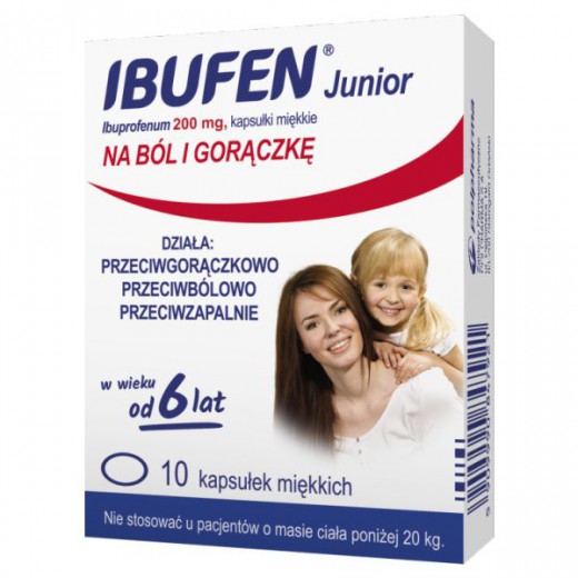 Ibufen Junior 200 mg, dla dzieci od 6 lat, 10 kapsułek miękkich