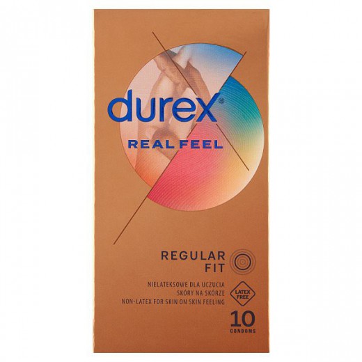 Durex Real Feel, prezerwatywy nielateksowe gładkie, 10 sztuk