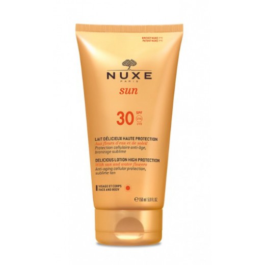 Nuxe Sun, mleczko do opalania twarzy i ciała SPF 30, 150 ml