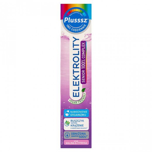 Plusssz Elektrolity Senior 100% Complex, tabletki musujące, 24 sztuki