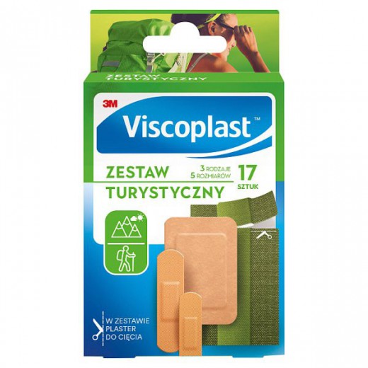 Viscoplast Zestaw Turystyczny, plastry z opatrunkiem, 17 sztuk