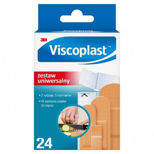 Viscoplast, plastry z opatrunkiem, zestaw uniwersalny, 24 sztuki