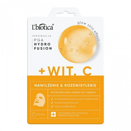 L'Biotica, hydrożelowa maska do twarzy z witaminą C, 1 sztuka