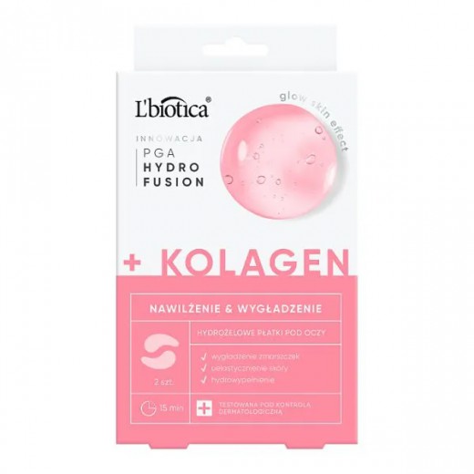 L'Biotica, hydrożelowe płatki pod oczy z kolagenem, 2 sztuki