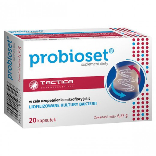 Probioset, synbiotyk, 20 kapsułek