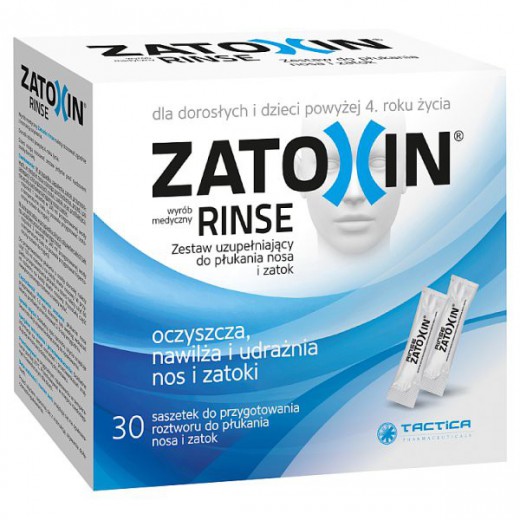 Zatoxin Rinse, zestaw uzupełniający do płukania nosa i zatok, 30 saszetek