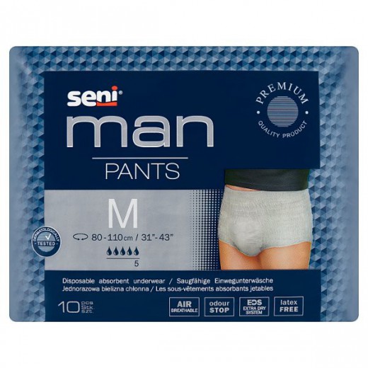 Seni Man Pants, Bielizna chłonna dla mężczyzn, M, 10 sztuk
