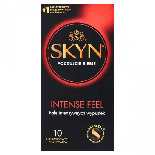 Unimil Skyn Intense Feel, prezerwatywy nielateksowe z wypustkami, 10 sztuk