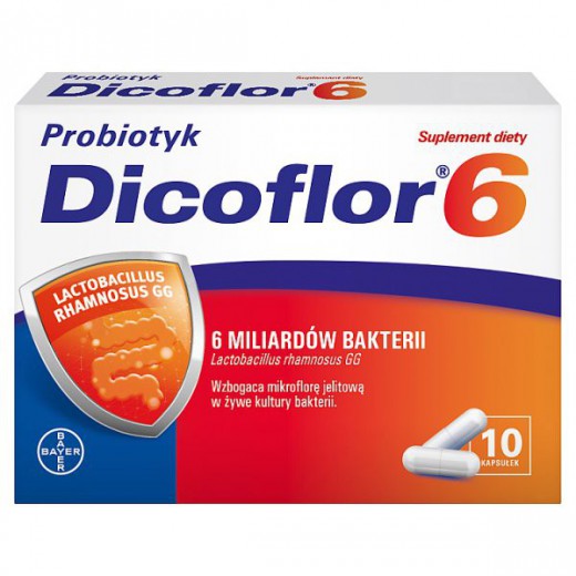 Dicoflor 6, dla dzieci od 3 lat i dorosłych, 10 kapsułek