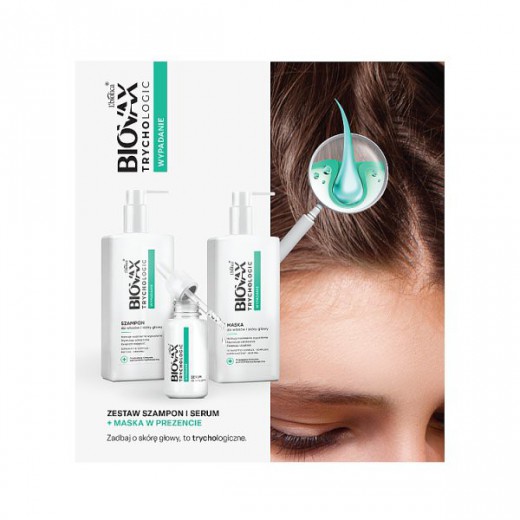Biovax Trychologic,Wypadanie, Zestaw szampon+serum+maska