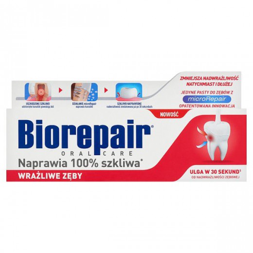 Biorepair Plus Wrażliwe Zęby, pasta do zębów, bez fluoru, 75 ml